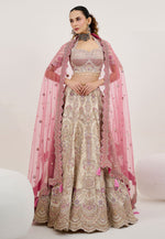 Load image into Gallery viewer, Beige Tussar Silk Lehenga Choli For Wedding
