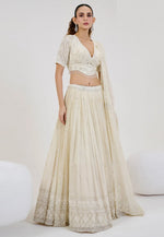 Load image into Gallery viewer, Cream Georgette Lehenga Choli For Wedding
