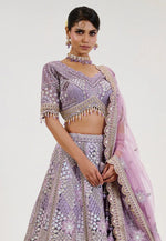 Load image into Gallery viewer, Lavender Net Wedding Lehenga Choli
