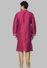 Load image into Gallery viewer, Magenta Dupion Silk Kurta Pajama
