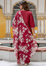 Load image into Gallery viewer, Maroon Viscose Rayon Readymade Pant Style Suit
