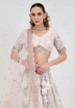 Load image into Gallery viewer, Off White Net Lehenga Choli
