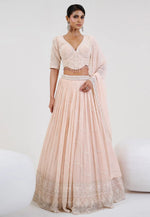 Load image into Gallery viewer, Peach Georgette Circular Lehenga Choli
