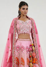 Load image into Gallery viewer, Pink Silk Circular Lehenga Choli
