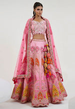 Load image into Gallery viewer, Pink Silk Circular Lehenga Choli
