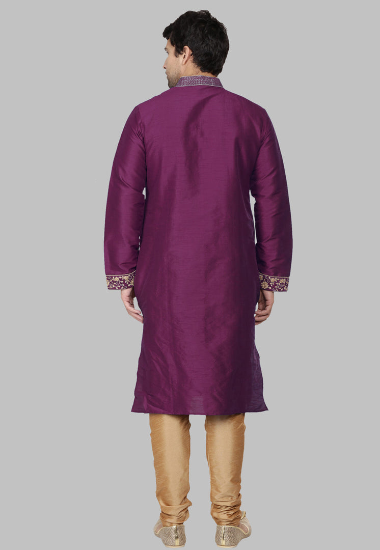 Purple Dupion Silk Kurta Pajama