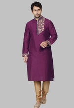 Load image into Gallery viewer, Purple Dupion Silk Kurta Pajama
