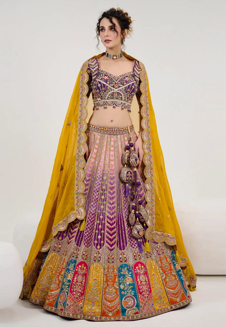 Purple Silk Lehenga Choli