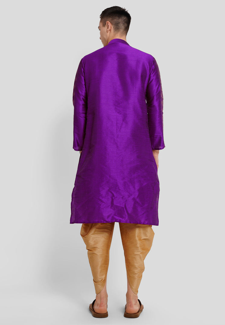 Violet Dupion Silk Dhoti Kurta